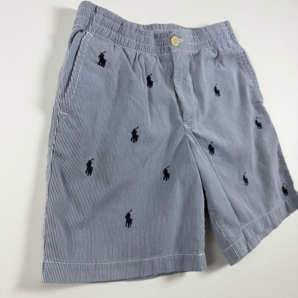 Polo Ralph Lauren Boys 10 Blue/White Striped Seersucker Chino Shorts